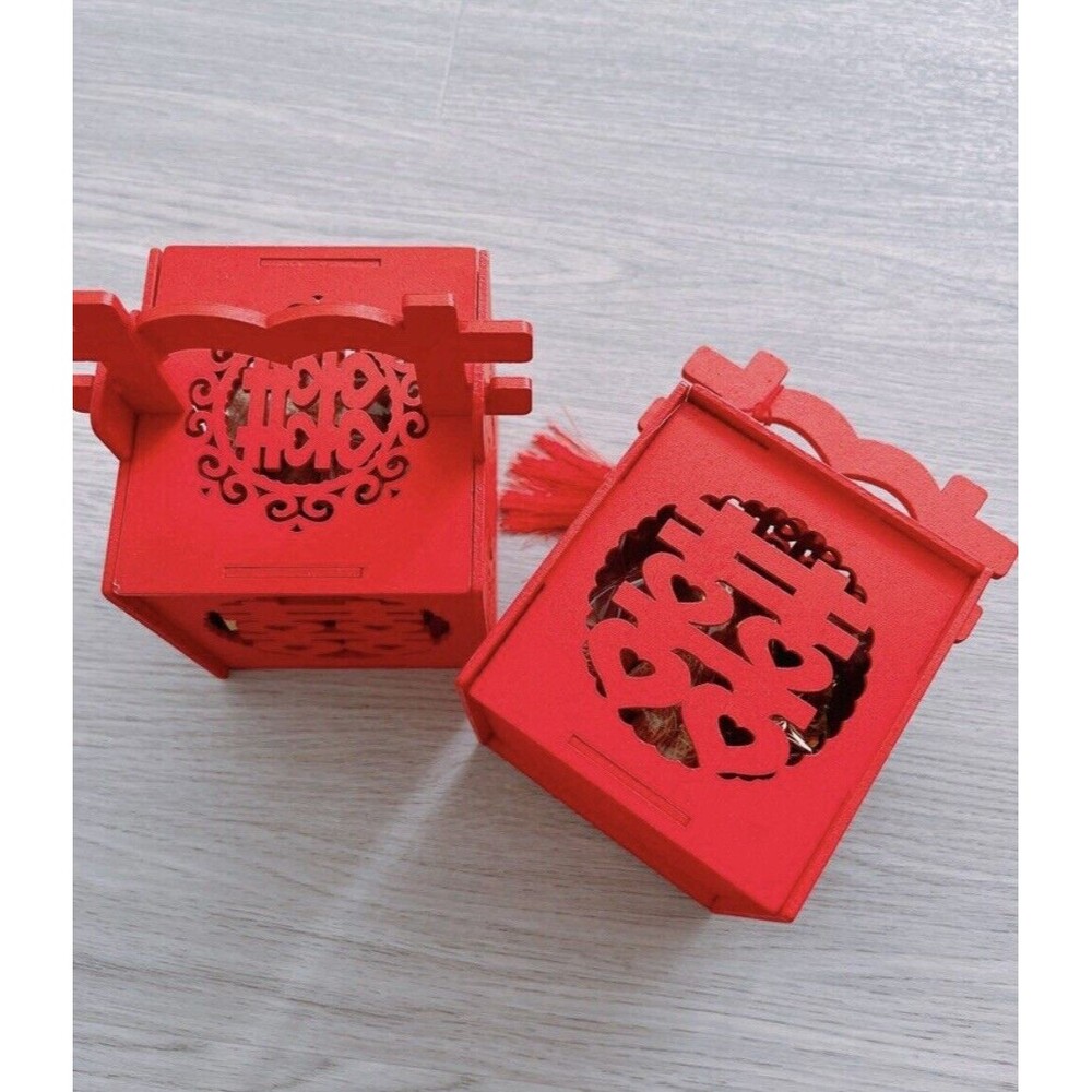 NEW 2 Red Chinese Candy Treat Favor Boxes Wedding Bridal Baby Shower New Year